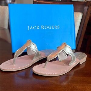 Jack Rogers Gold Whipstitch Sandals size 8